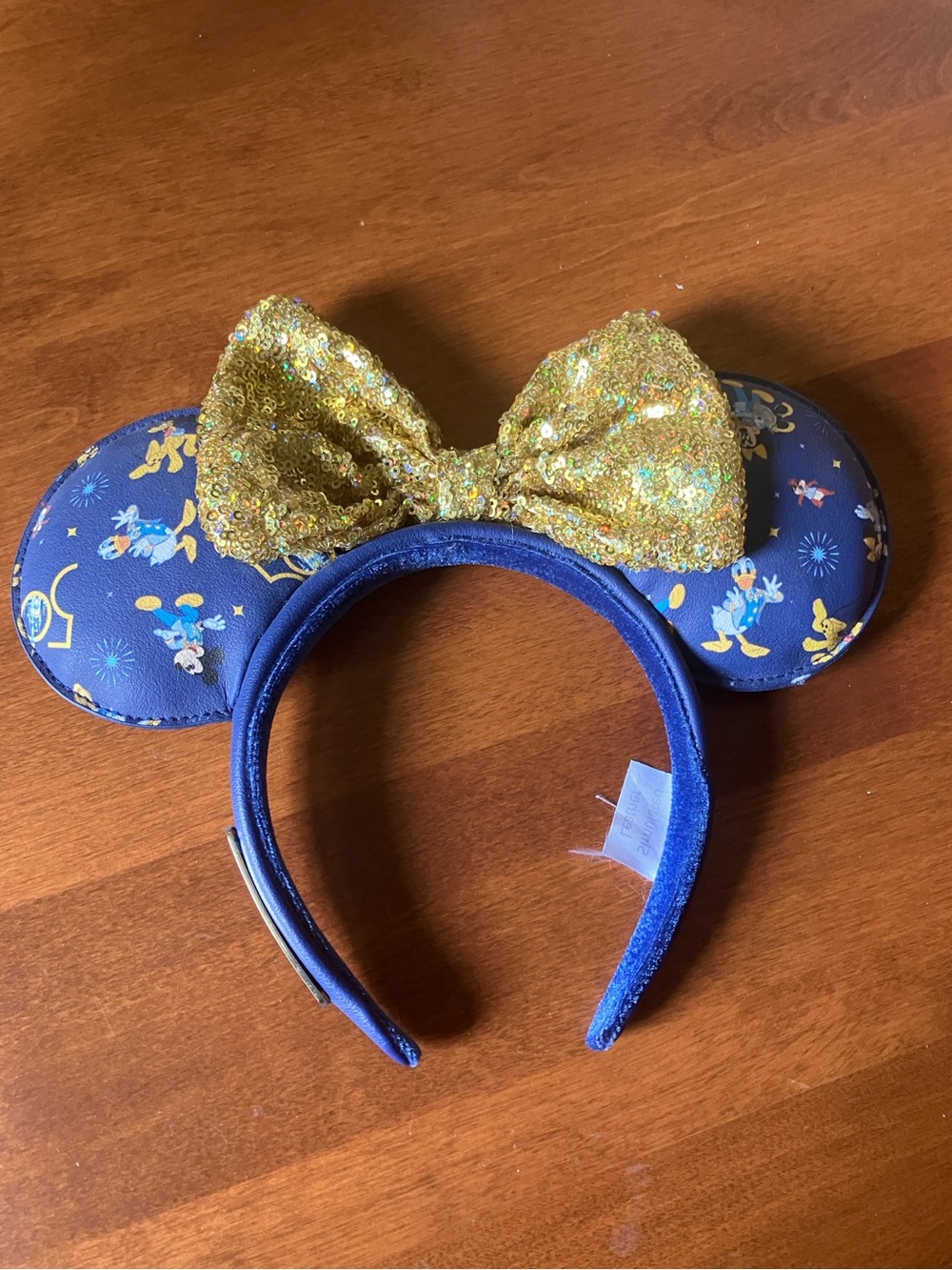 Disney Parks 50th Anniversary Minnie Mouse sequin bow ears headband adult teen